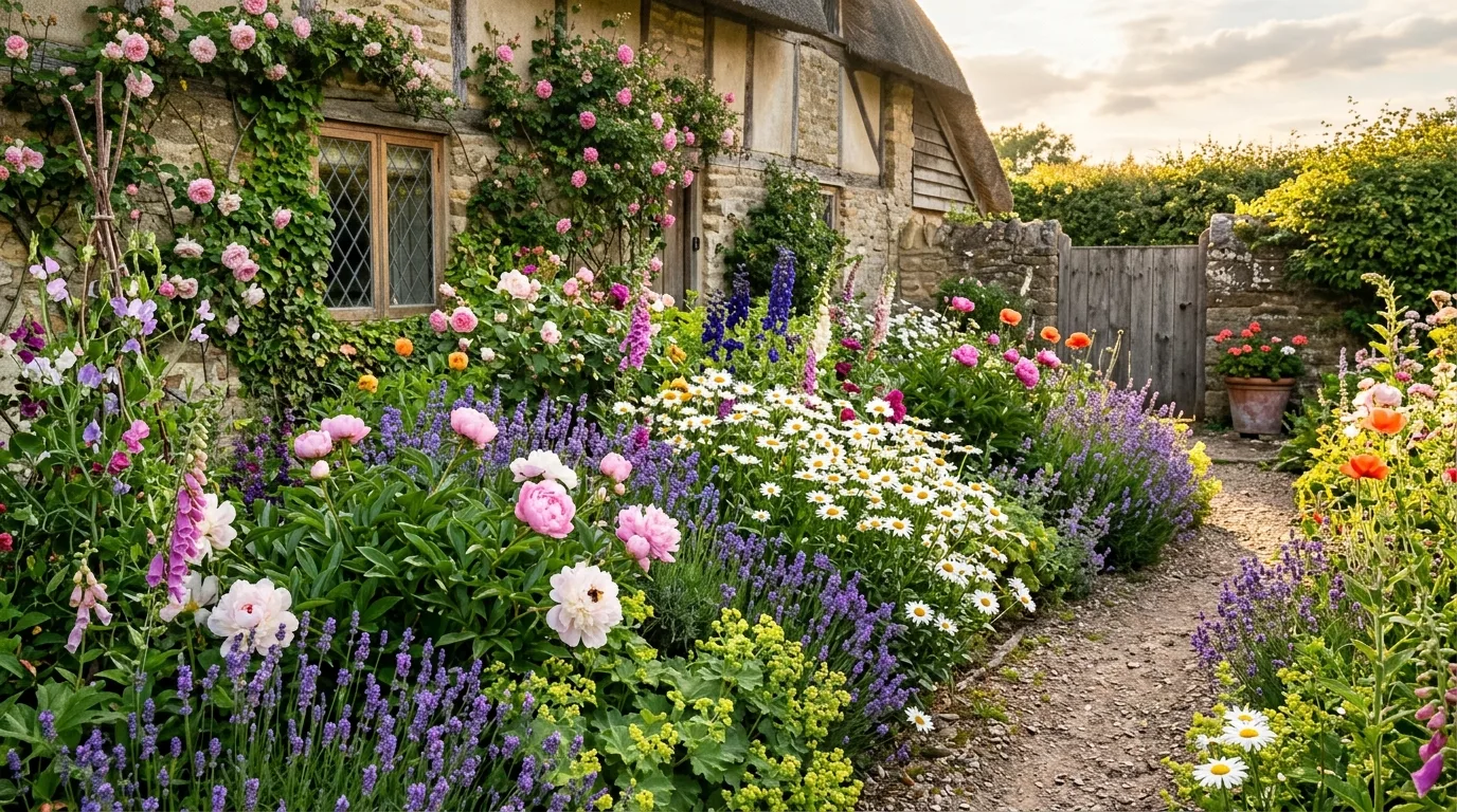 Flower Bed Along a Path
